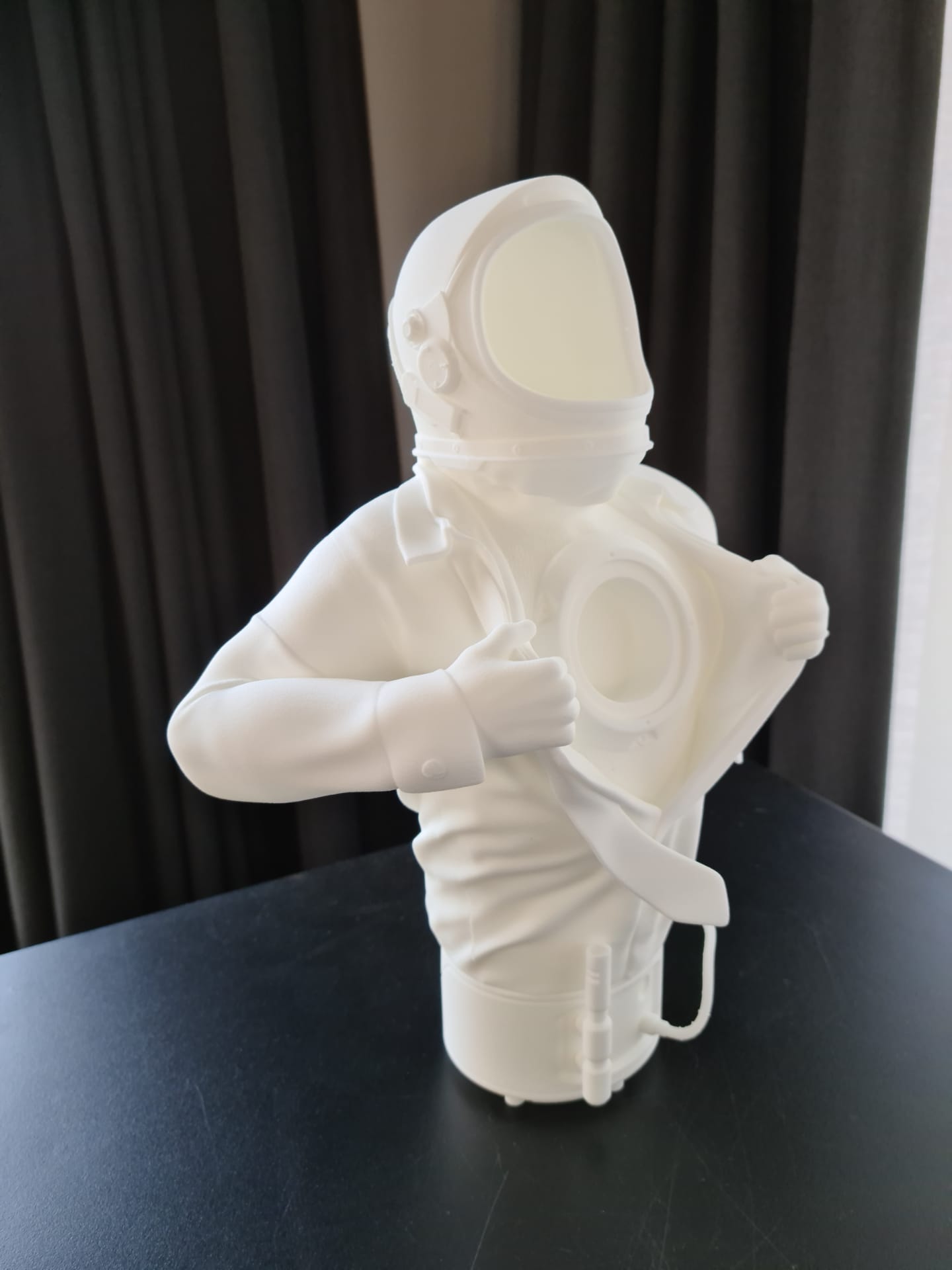High-resolution 3D printed astronaut sculpture by artist Tom Herck used for bronze casting edition.