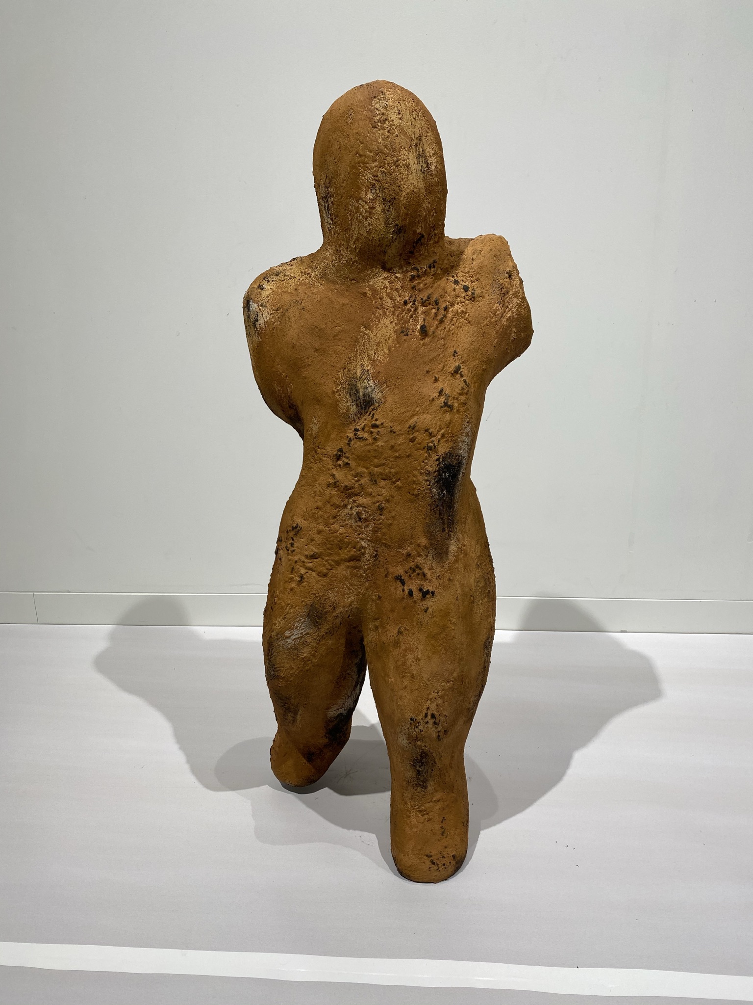 140cm 3D-printed sculpture made based on the original 30cm artwork, finished with a rustic texture